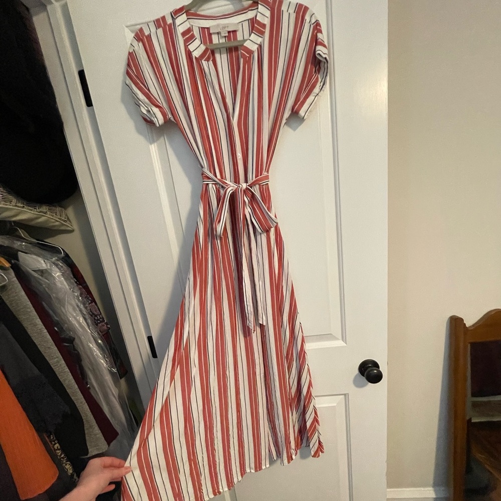 Loft striped maxi dress